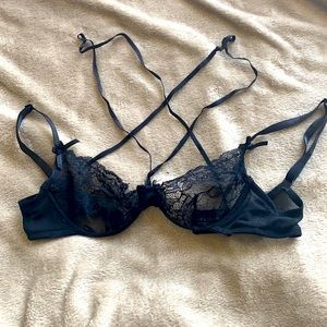 Black lace lingerie bra